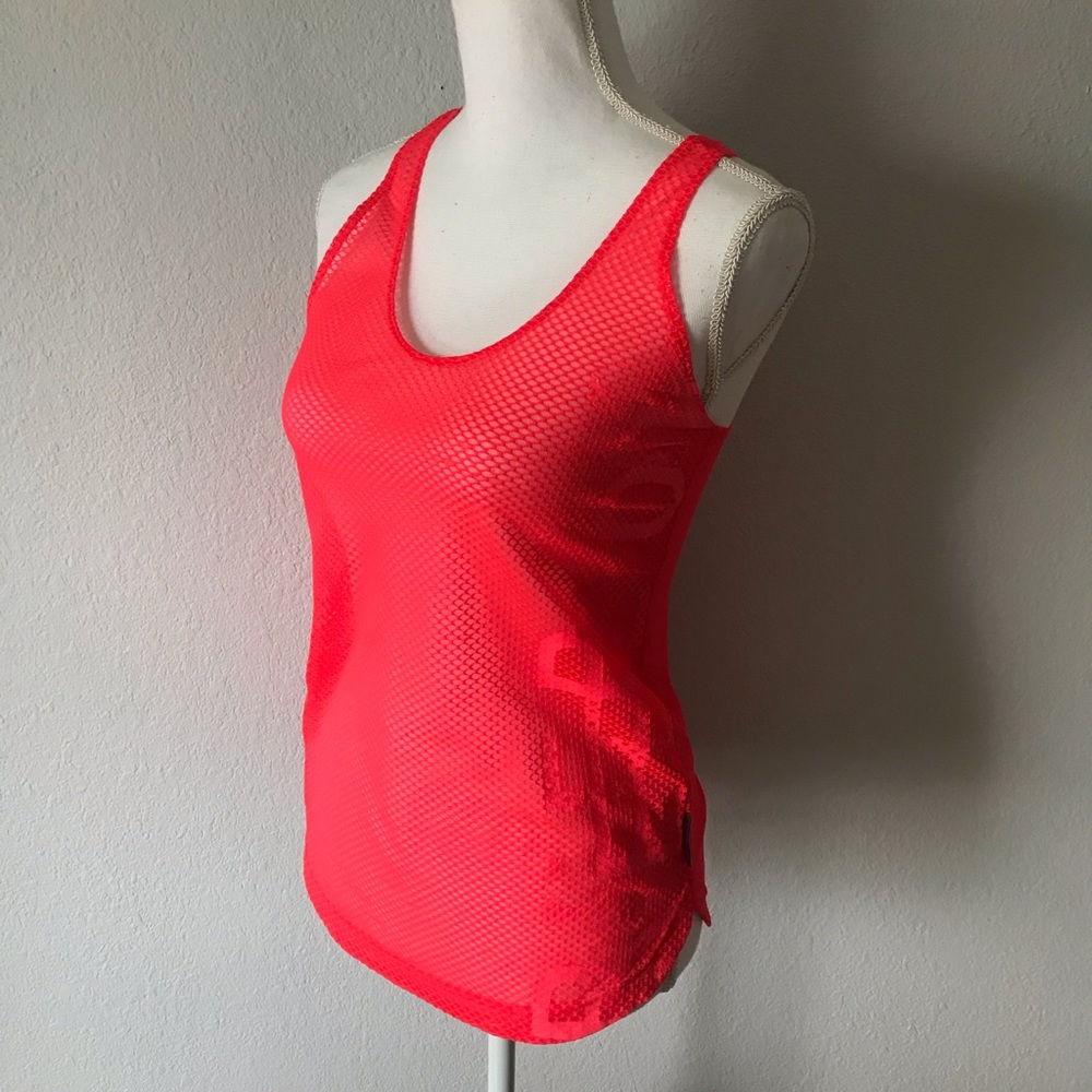 Reebok Bright Coral Mesh Racerback Tank Top